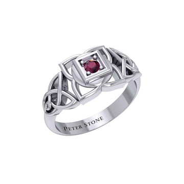 Muladhara Root Chakra with Celtic Designs Sterling Silver Ring TRI2351 - Jewelry